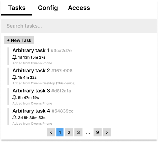 Task view in tasktacc